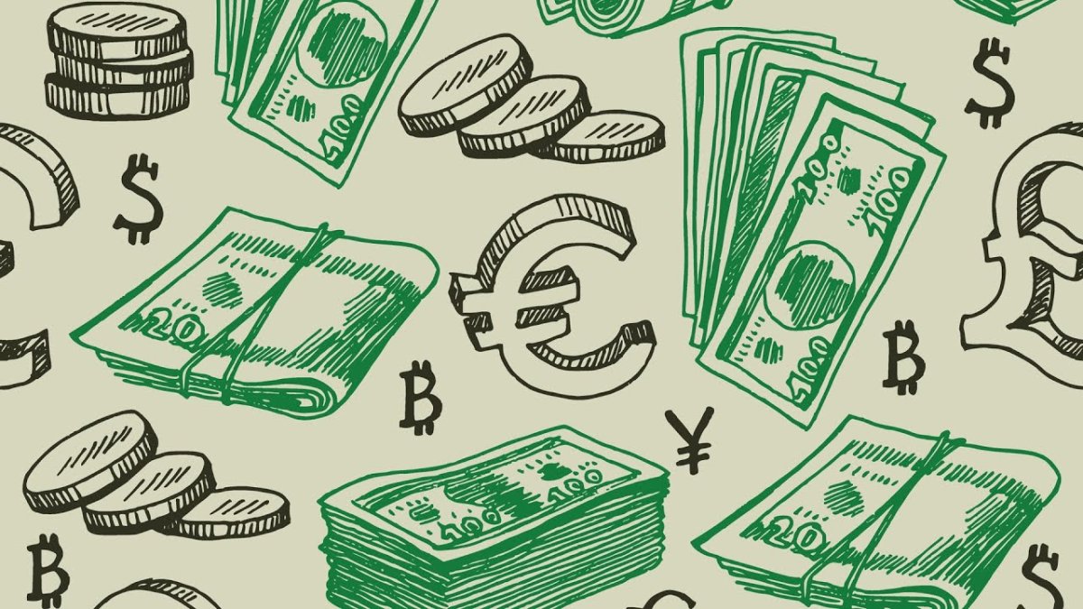 Бесшовный фон деньги