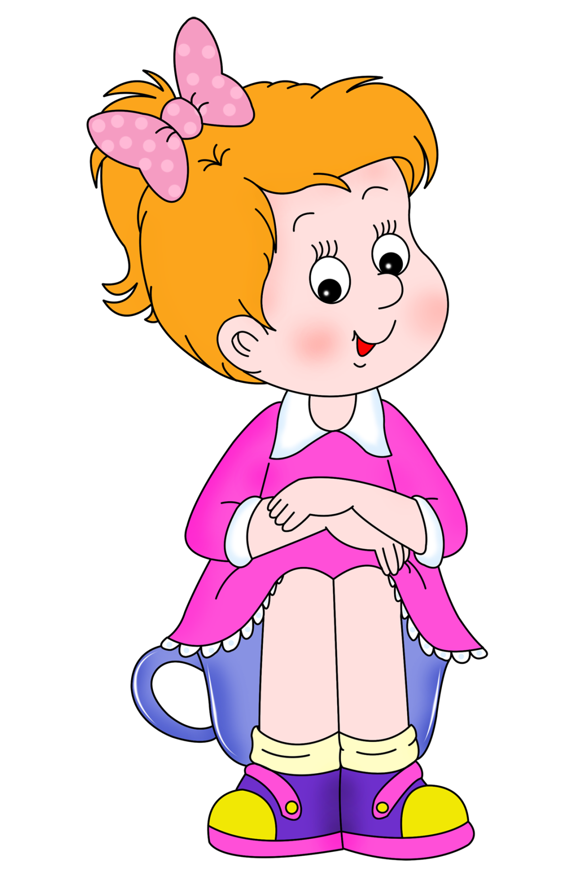 Девочка в юбочке рисованная