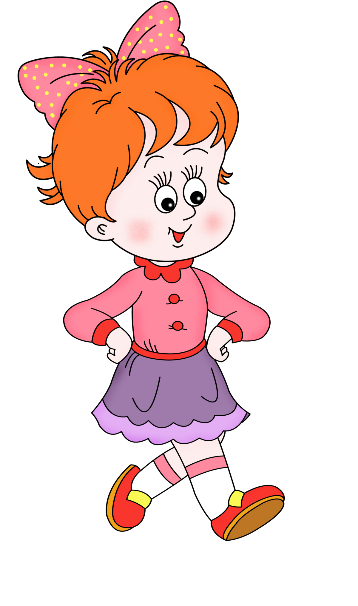 Девочка мультяшная на прозрачном фоне