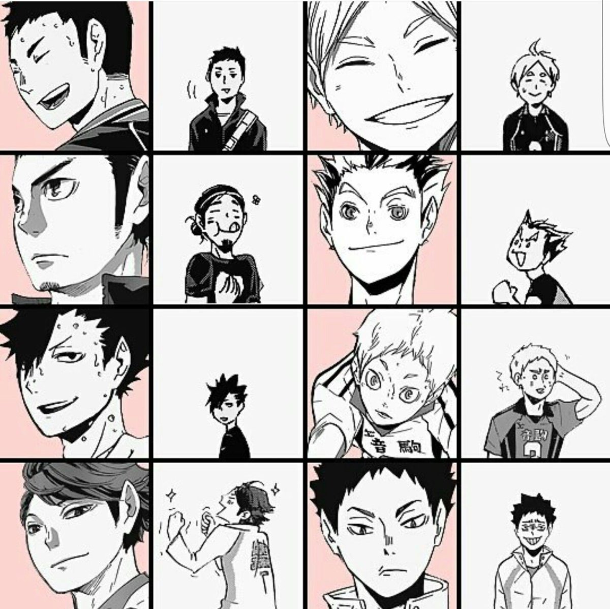 Аниме волейбол коллаж чб