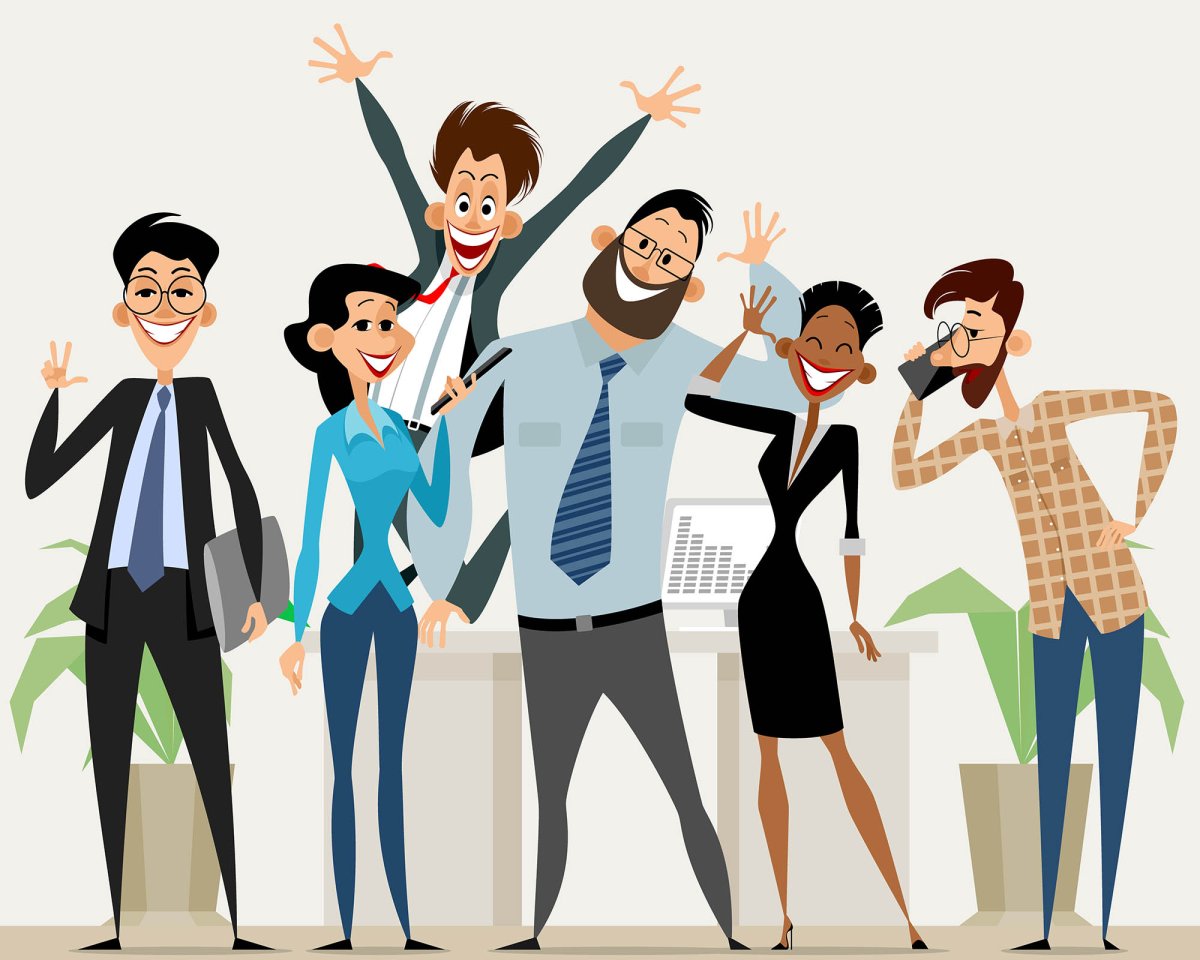 Дружный коллектив иллюстрация