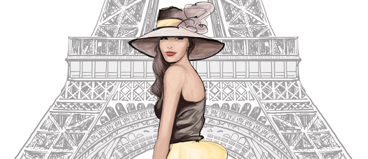Девушка в шляпе в Париже