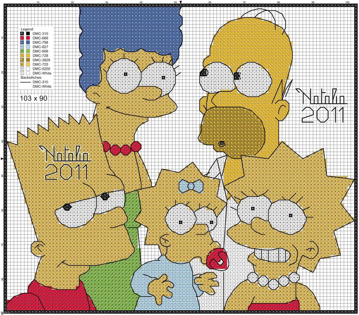 Схема вышивки гомер симпсон