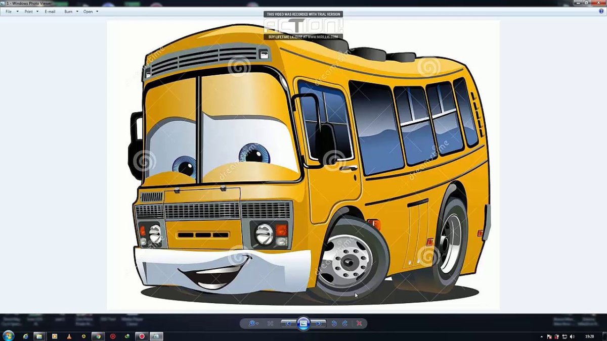 Американский школьный автобус сбоку