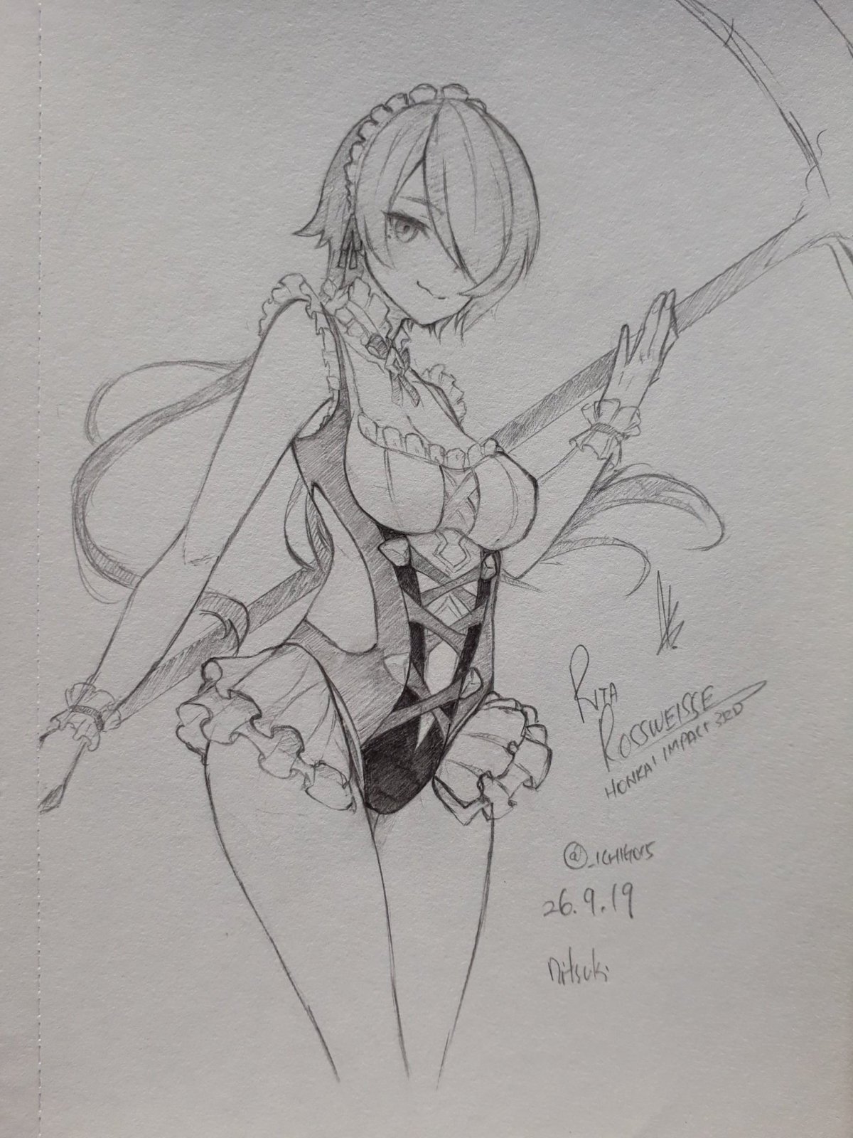 Мона скетч Геншин