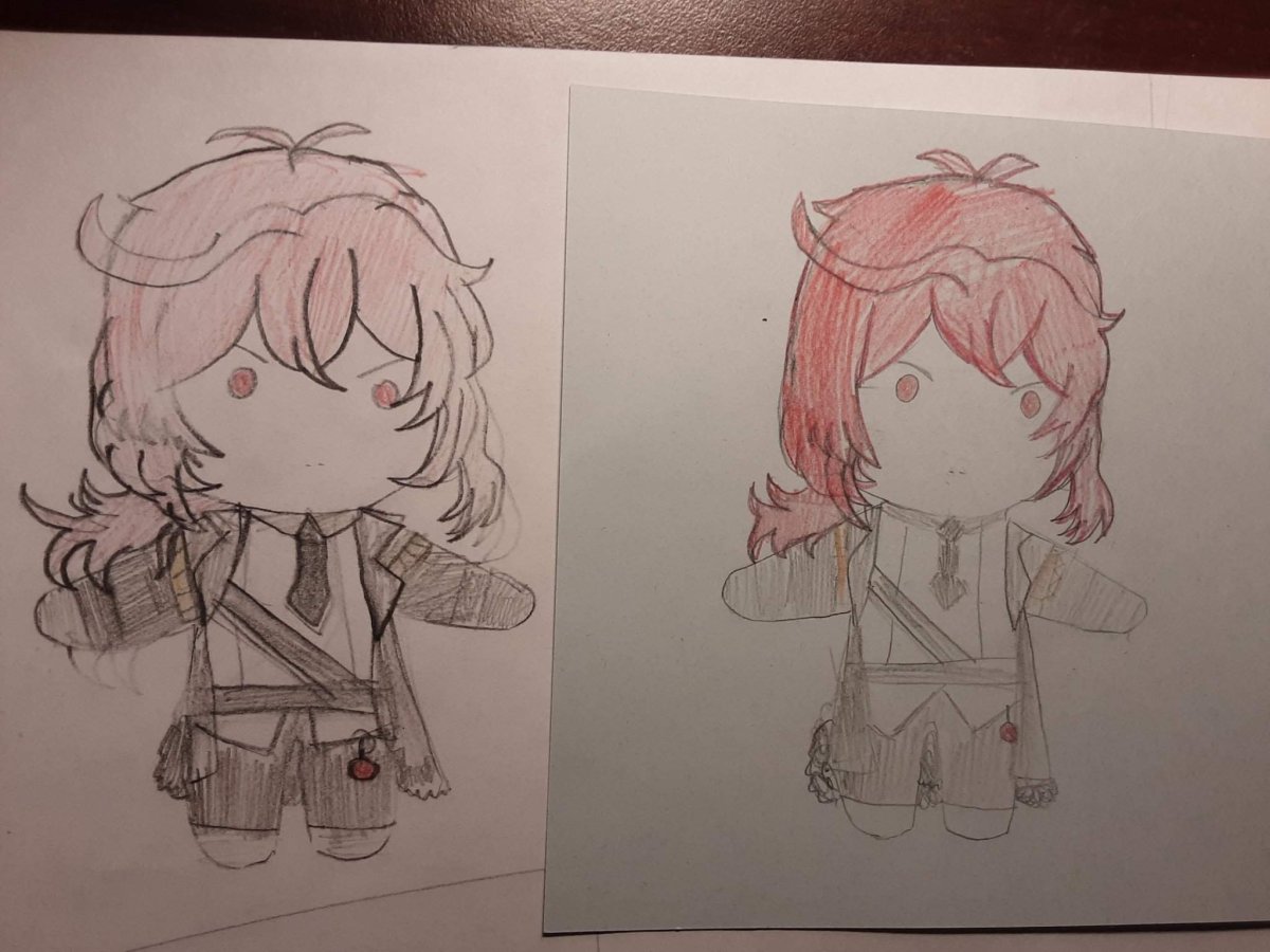 Нарисованный Дилюк Геншин Импакт