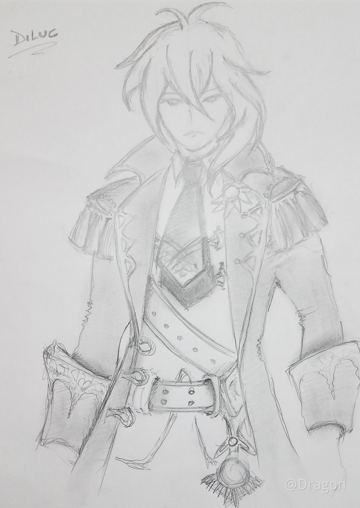 Скетчи Геншин Делюк