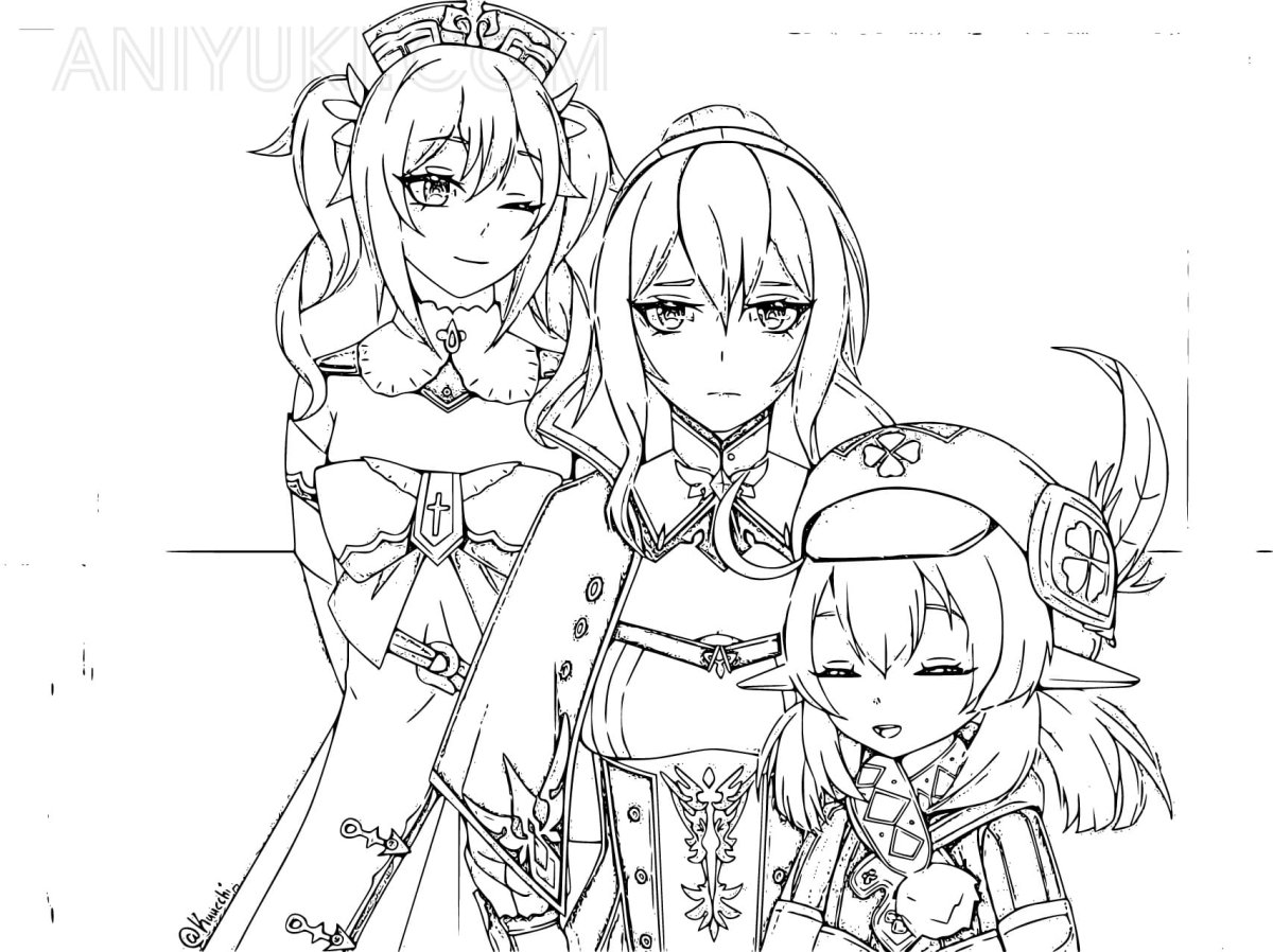 Раскраска Геншин Импакт Гань Юй