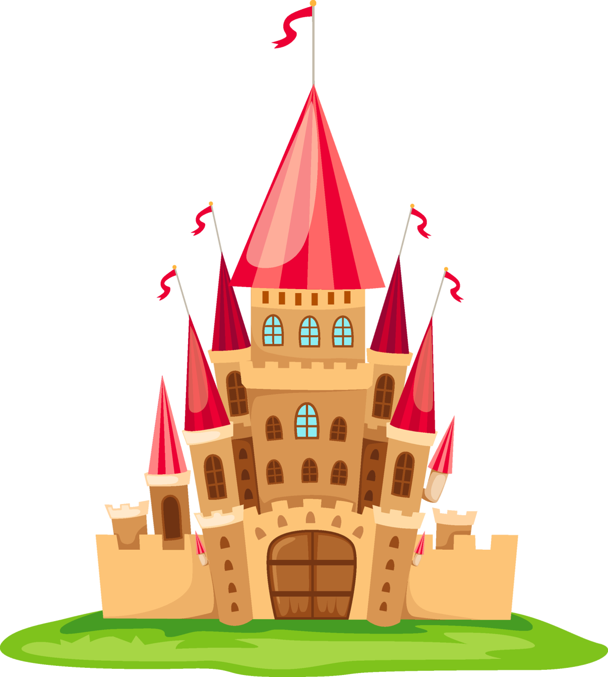 Сказочный дворец на белом фоне