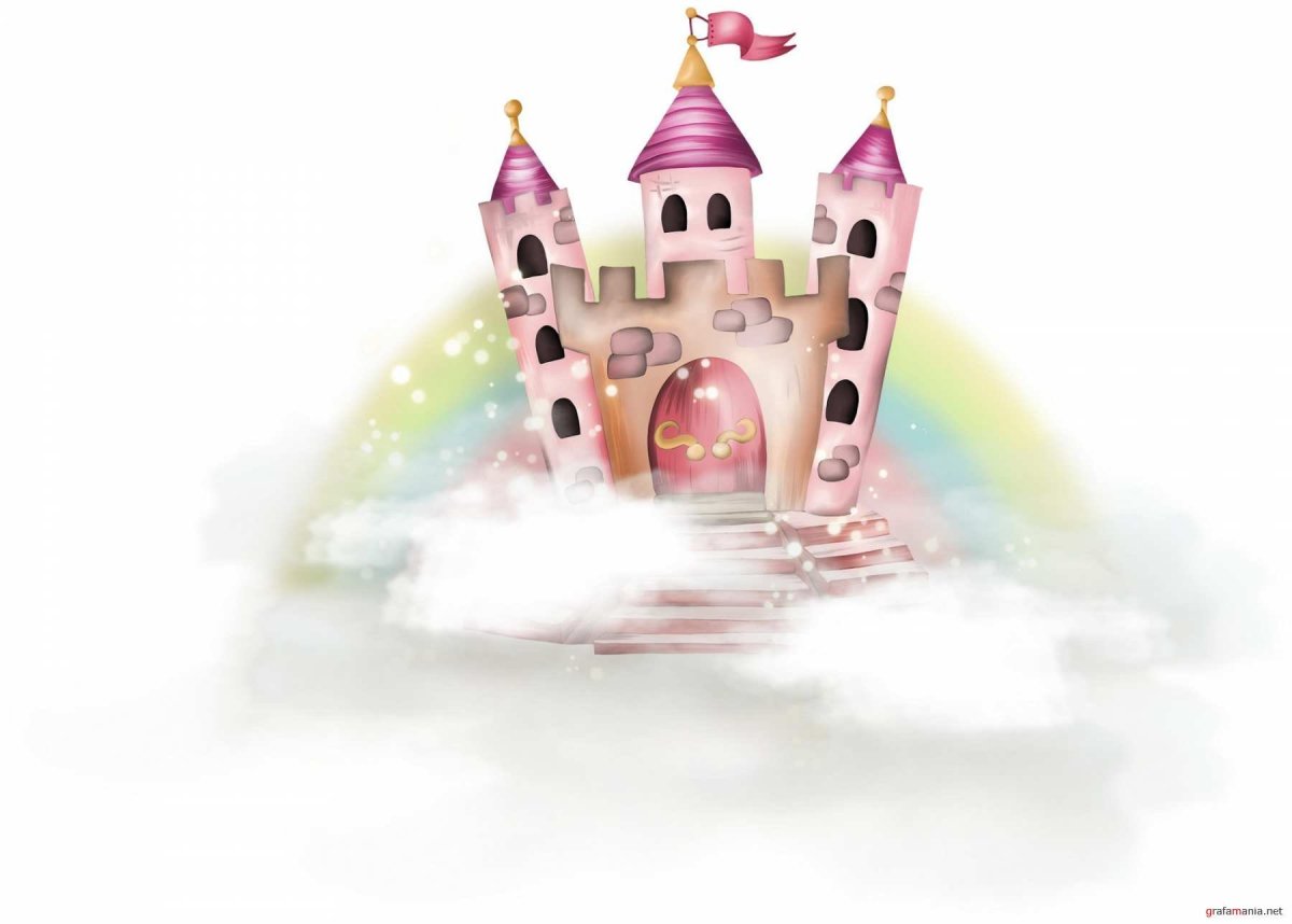 Сказочное царство на белом фоне