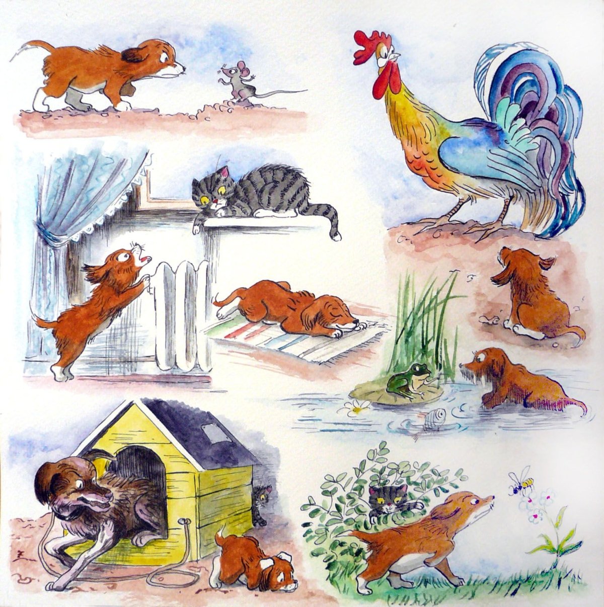 Петух и лиса лиса