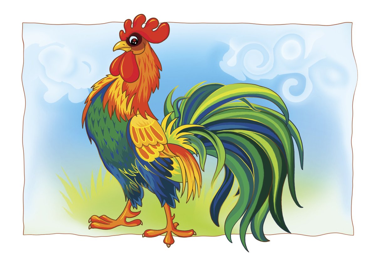 Деревенский пейзаж с курами