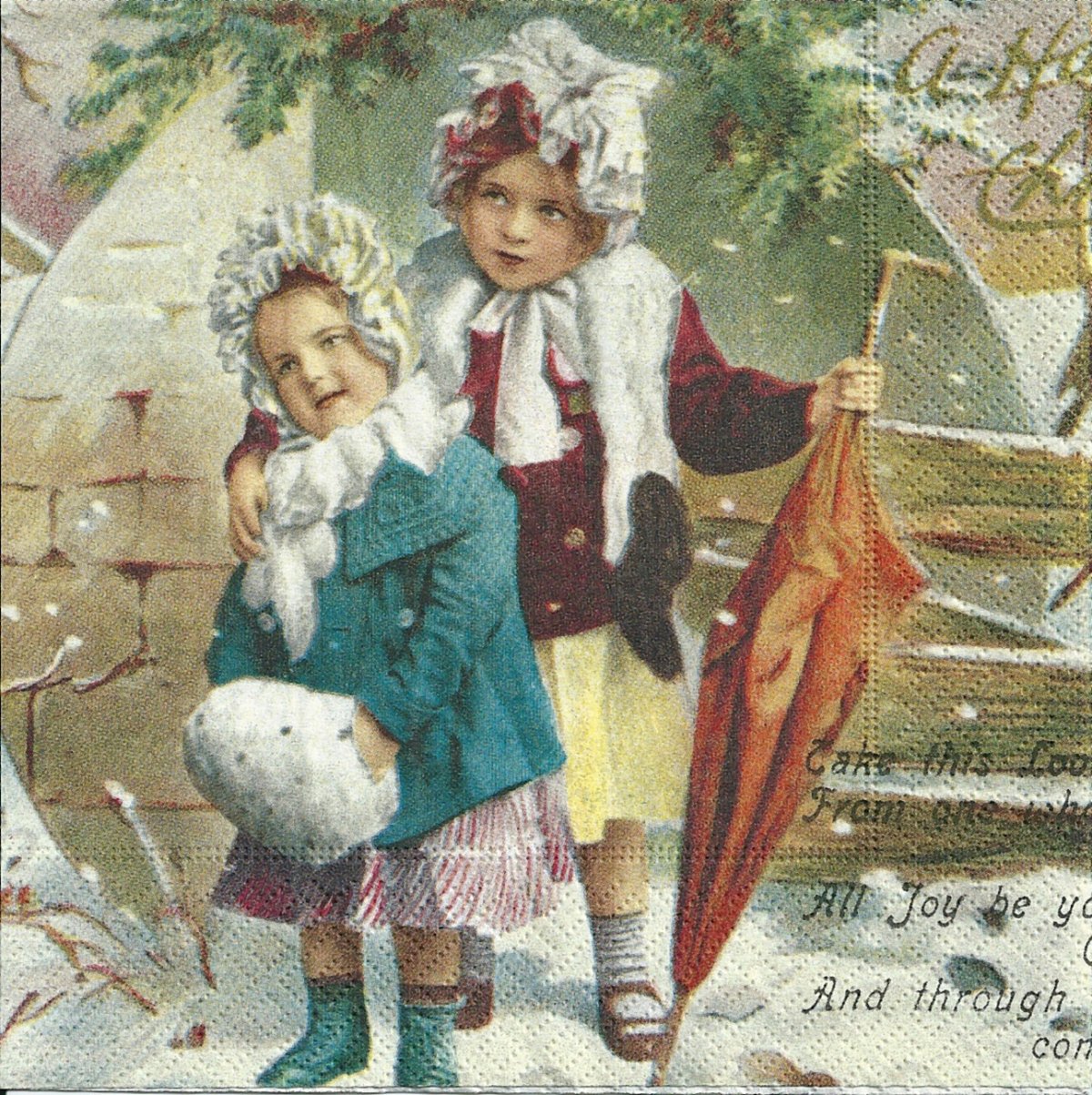 Старинные Рождественские салфетки для декупажа