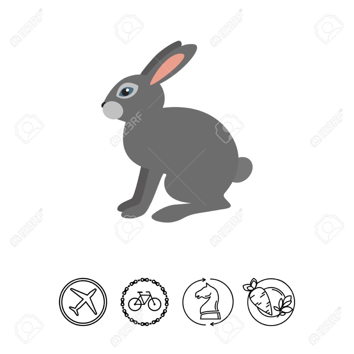 Силуэт серого зайца