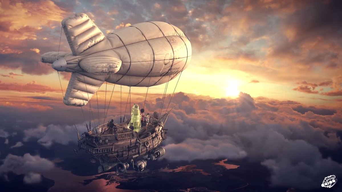 Клокпанк дирижабль