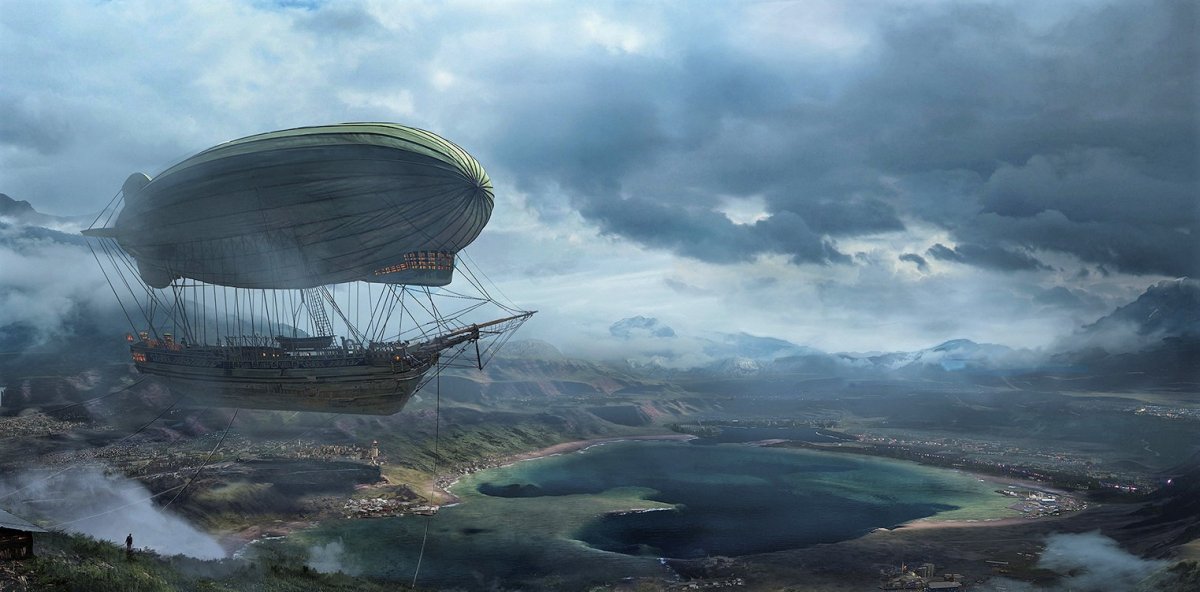 Дирижабль фэнтези будущего
