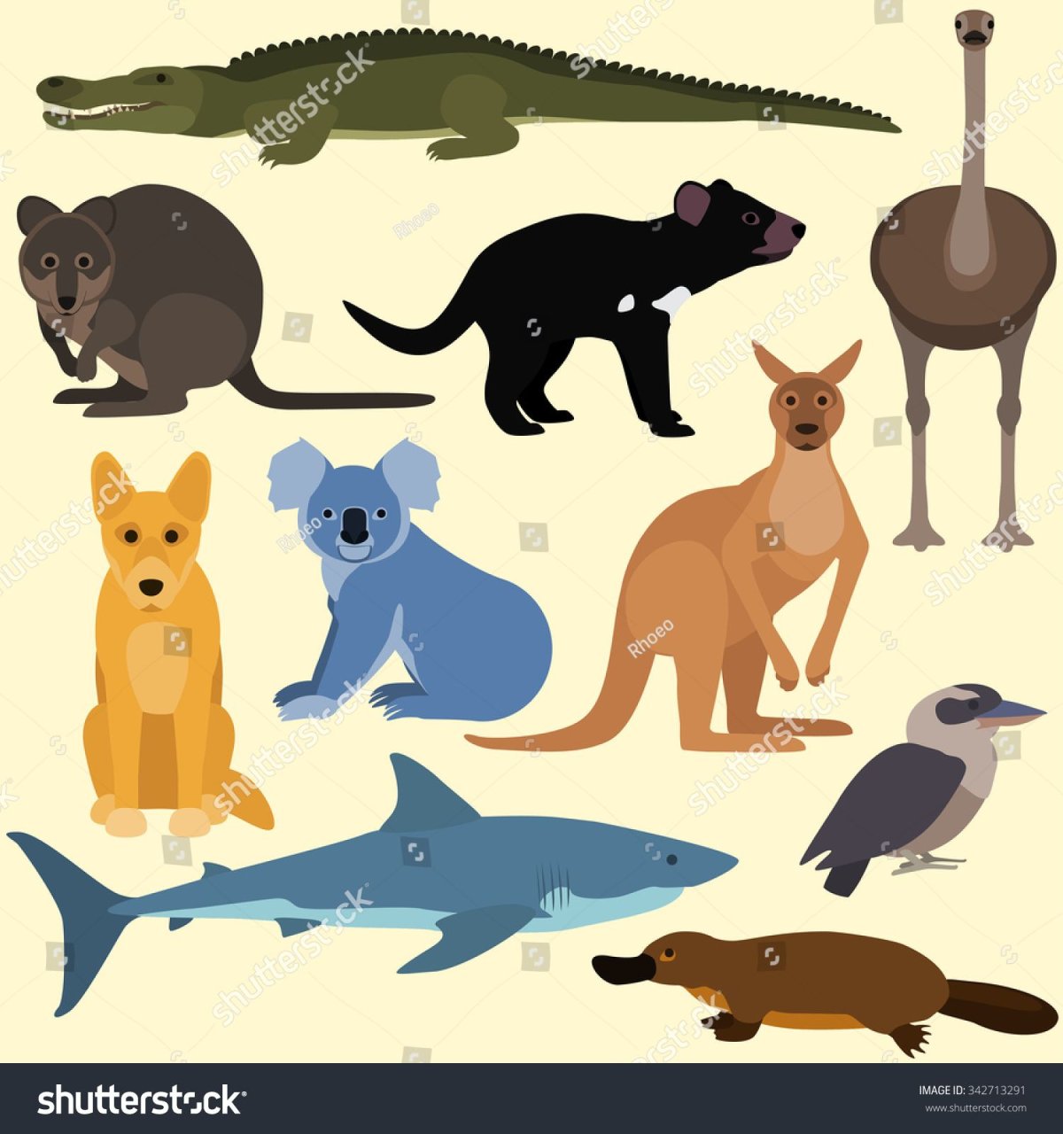 Животные Австралии мультяшные