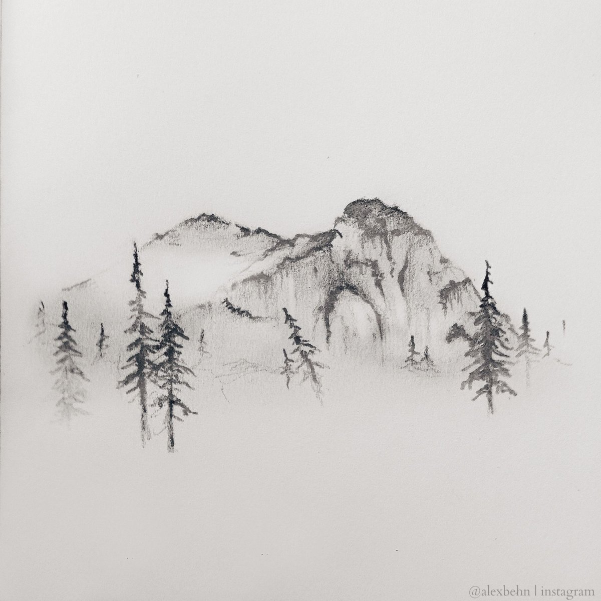 Еловый лес рисунок