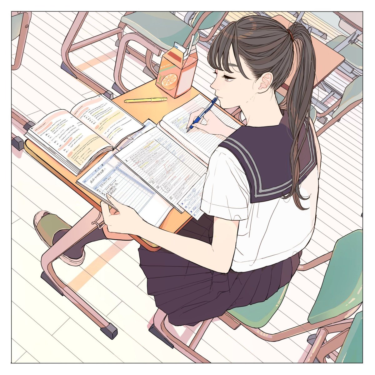 Аниме study арт