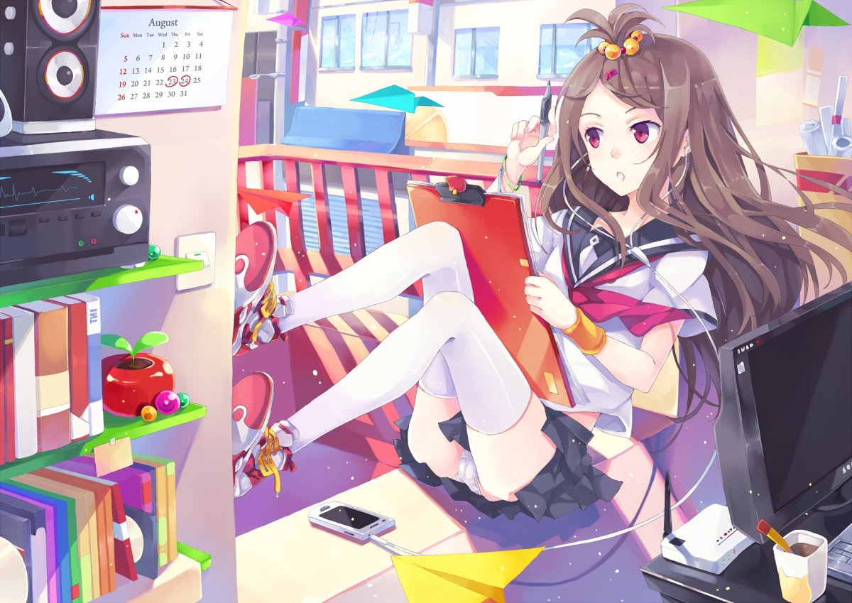 Аниме девочка с планшетом