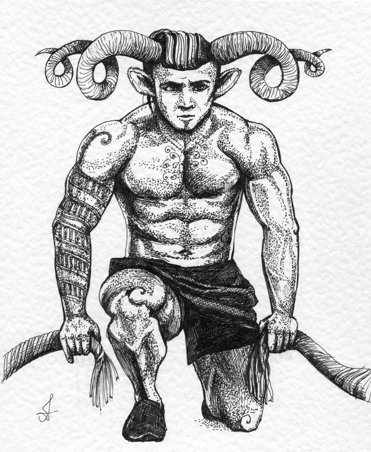 Овен рисунок карандашом