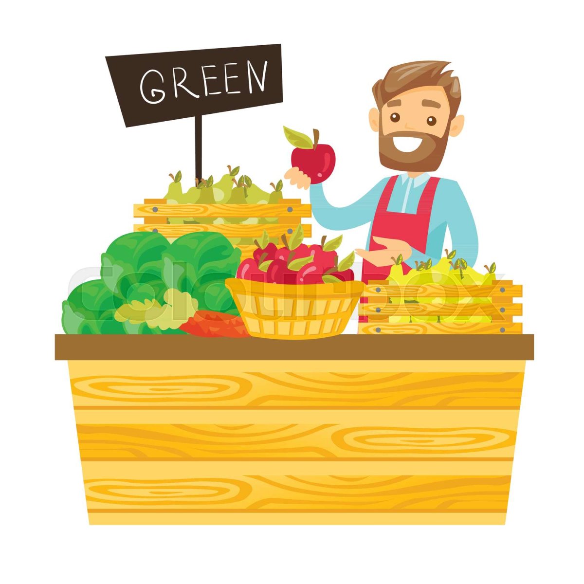 Мультяшный продавец овощей