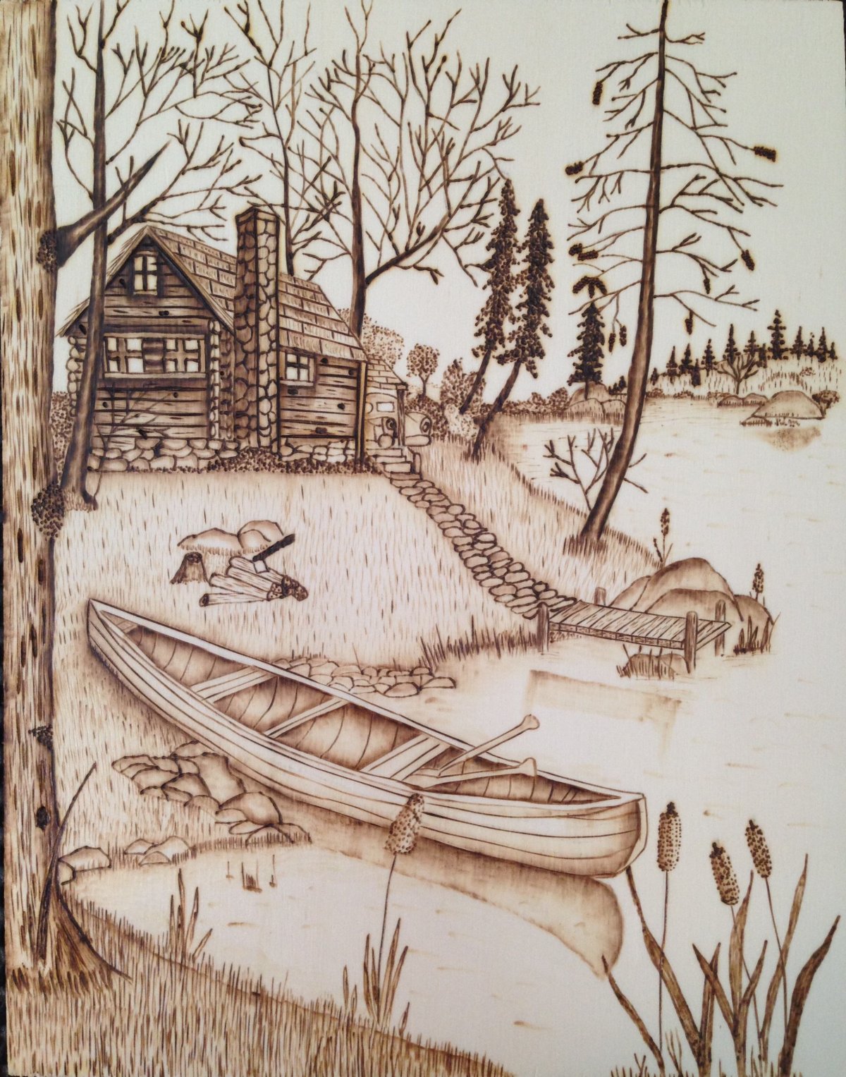 Пейзажи для выжигания по дереву