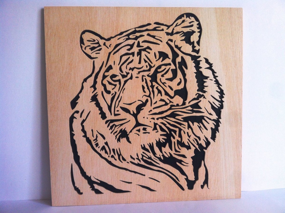 Пирография тигр