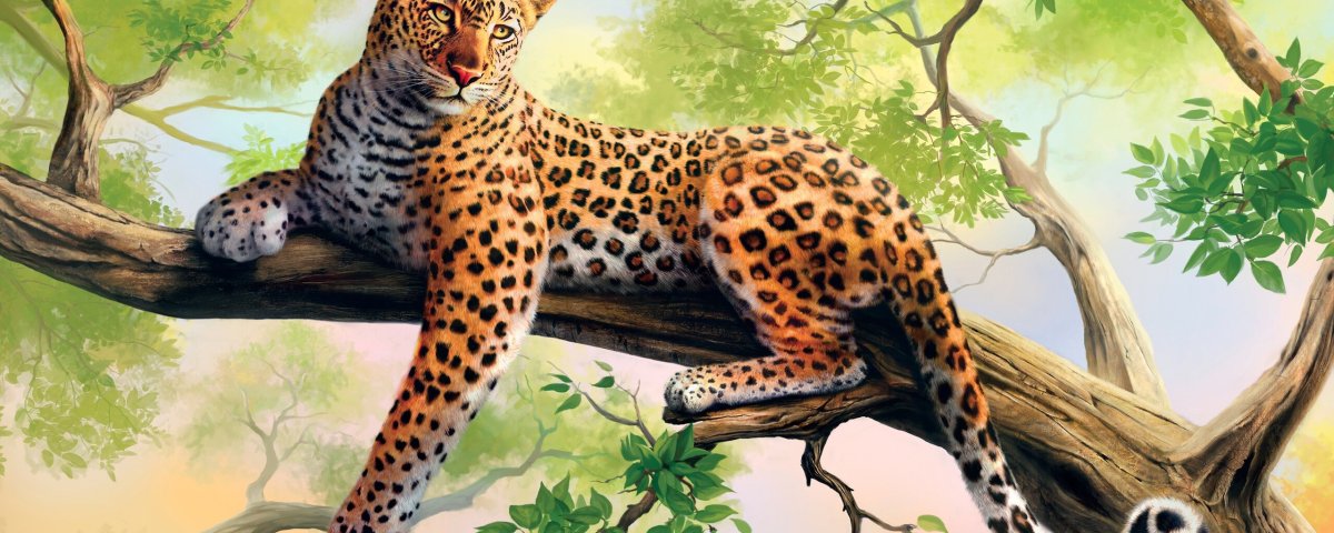 Леопард крадется арт