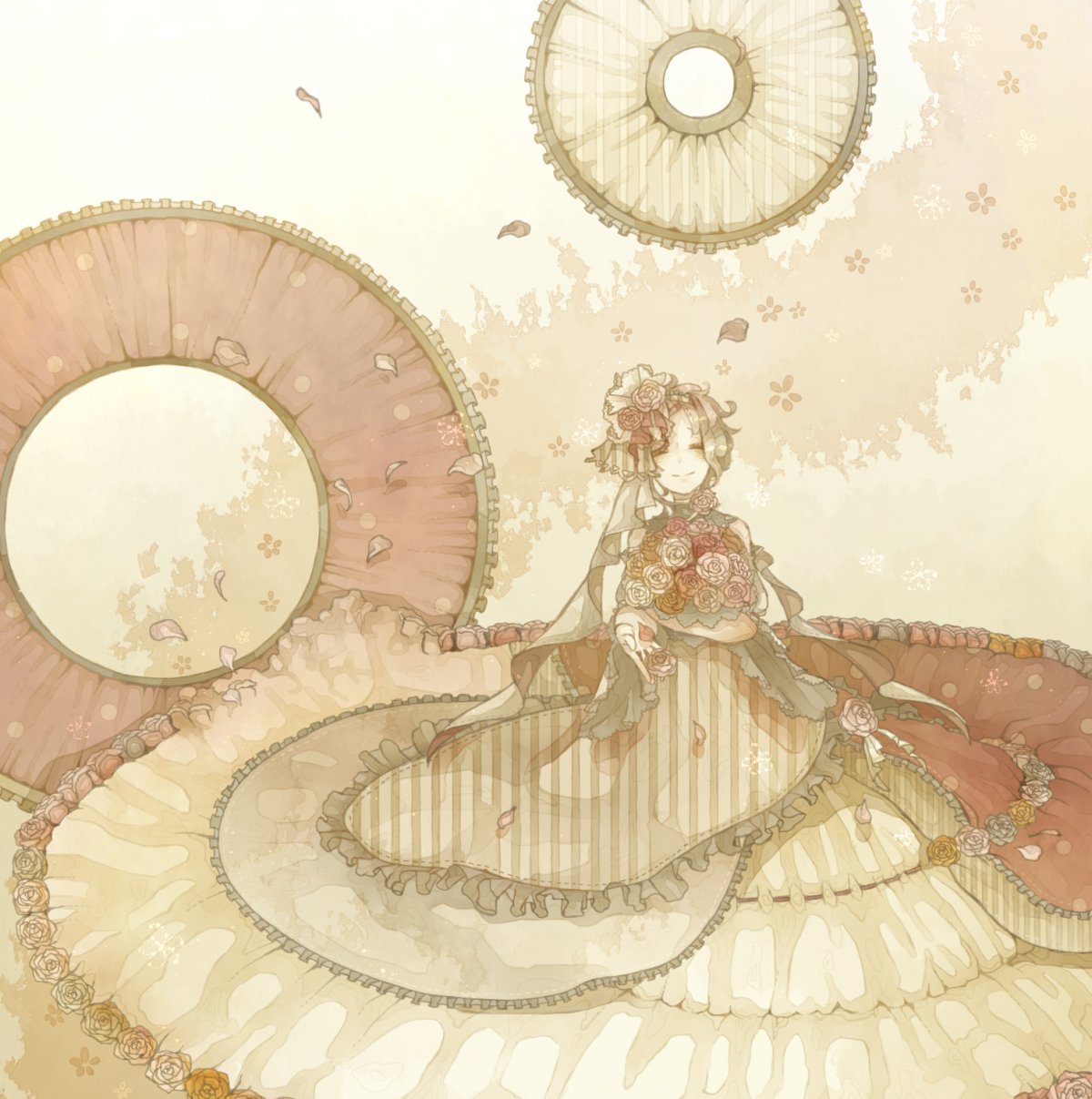 Бело розовое аниме