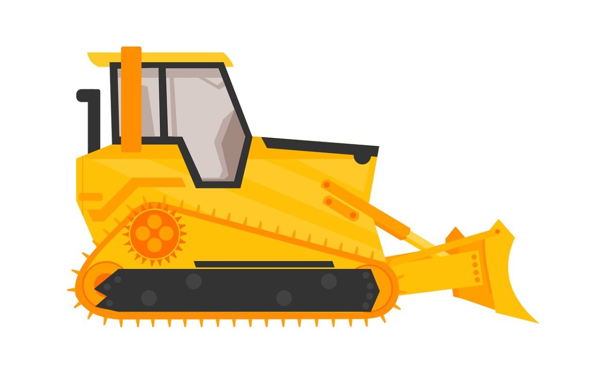 Бульдозер мультяшный