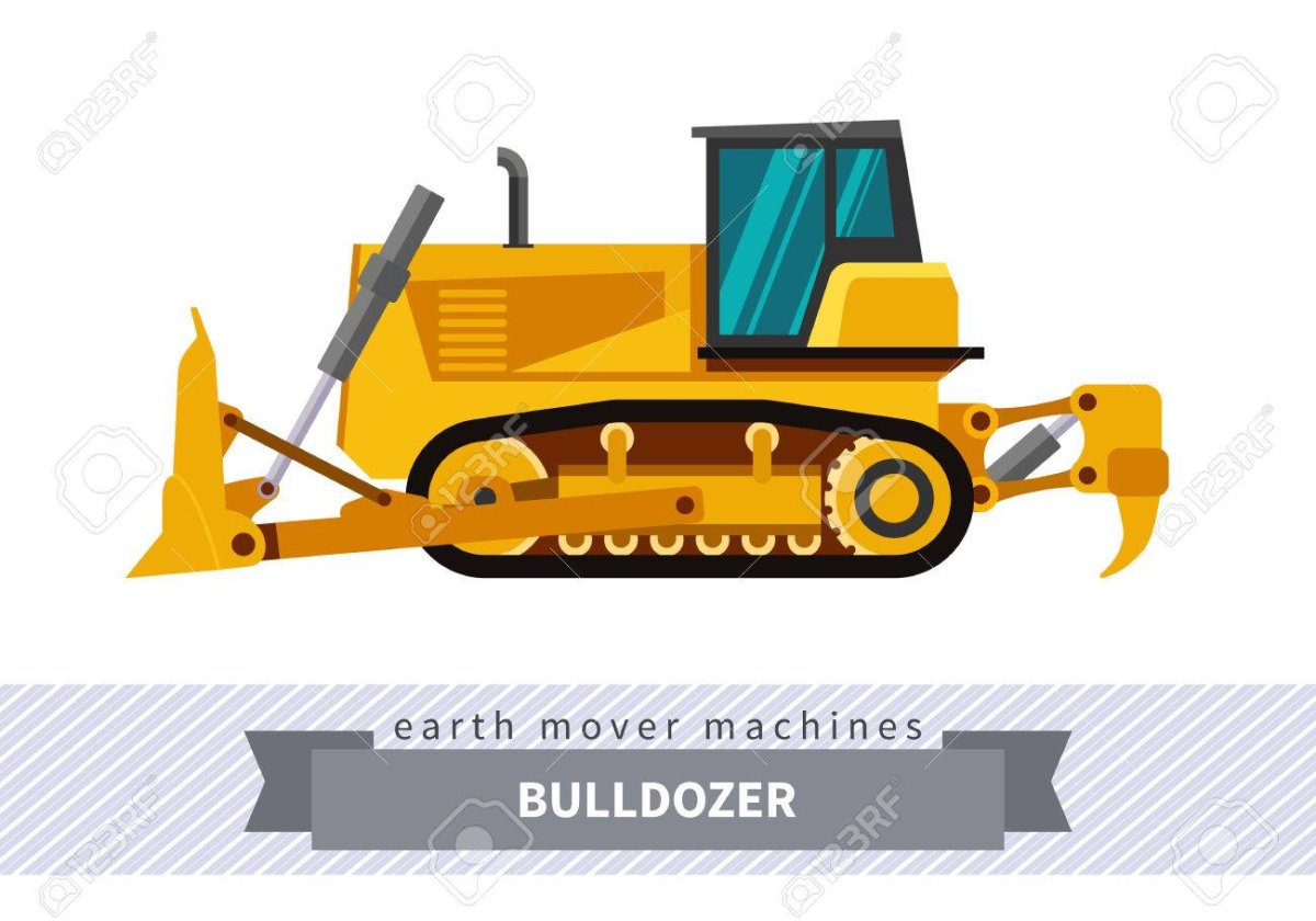 Трактор с ковшом мультяшный