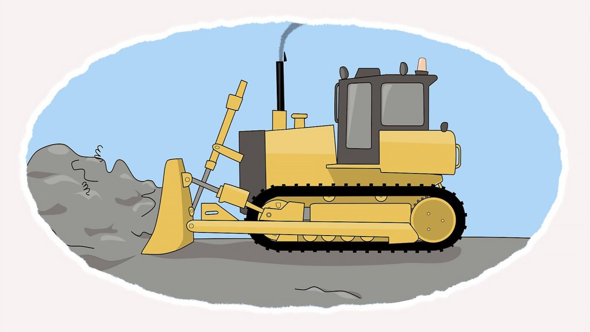 Бульдозер мультяшный