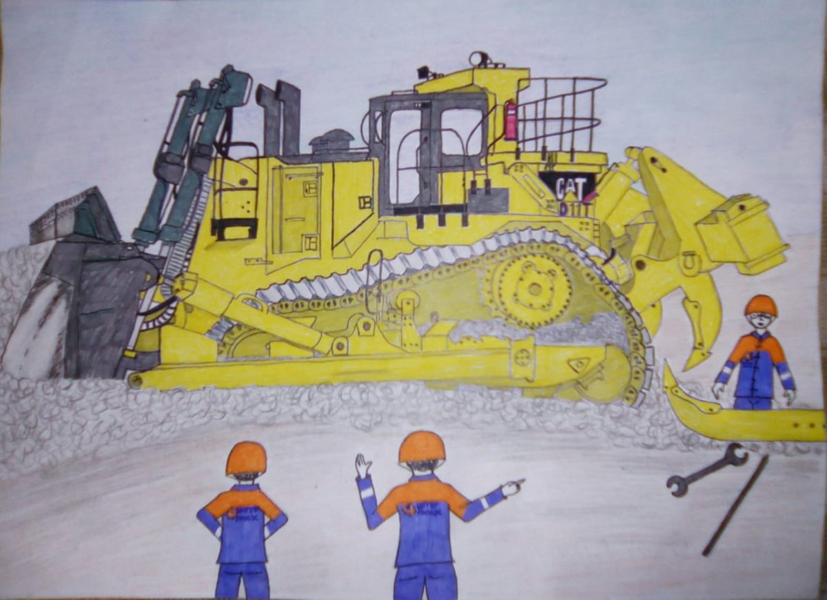 Бульдозер мультяшный