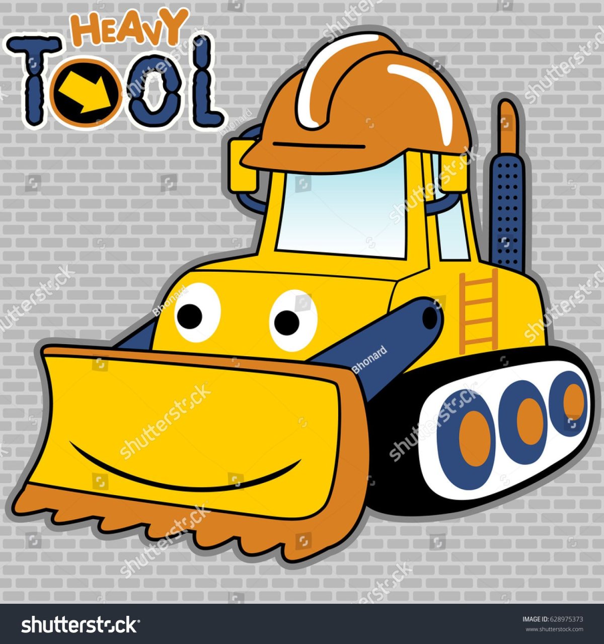 Бульдозер мультяшный