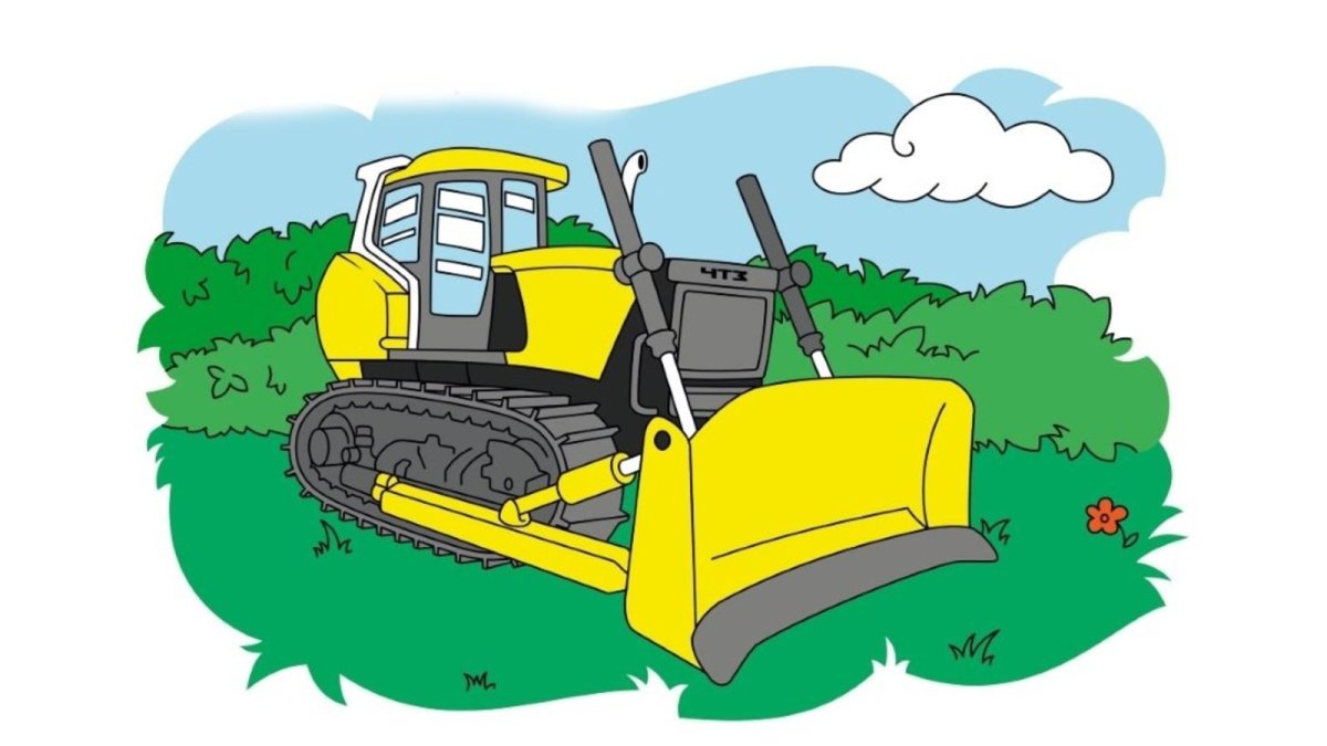 Бульдозер вектор спереди