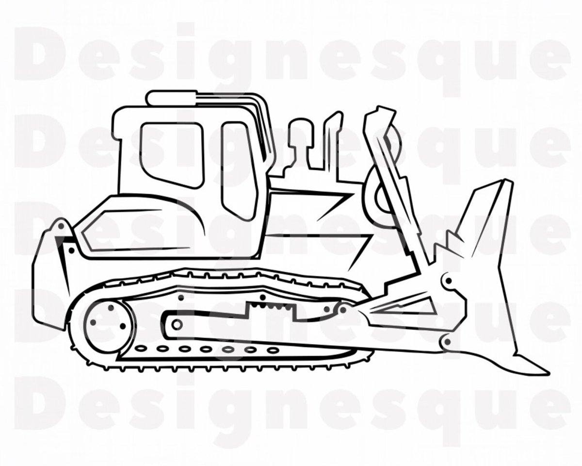 Гусеничный трактор вектор