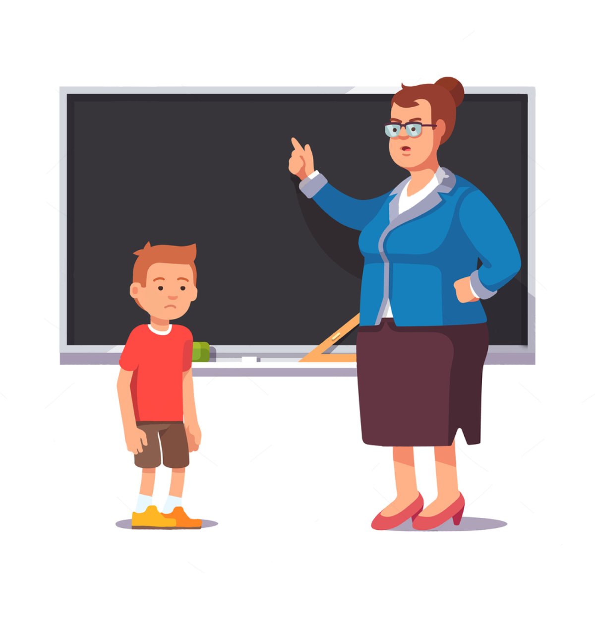 Учительница ругает