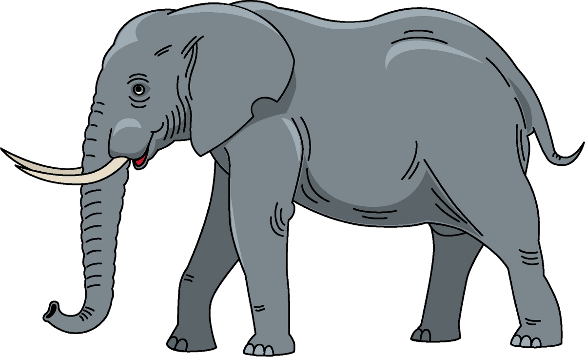 Слон на прозрачном фоне