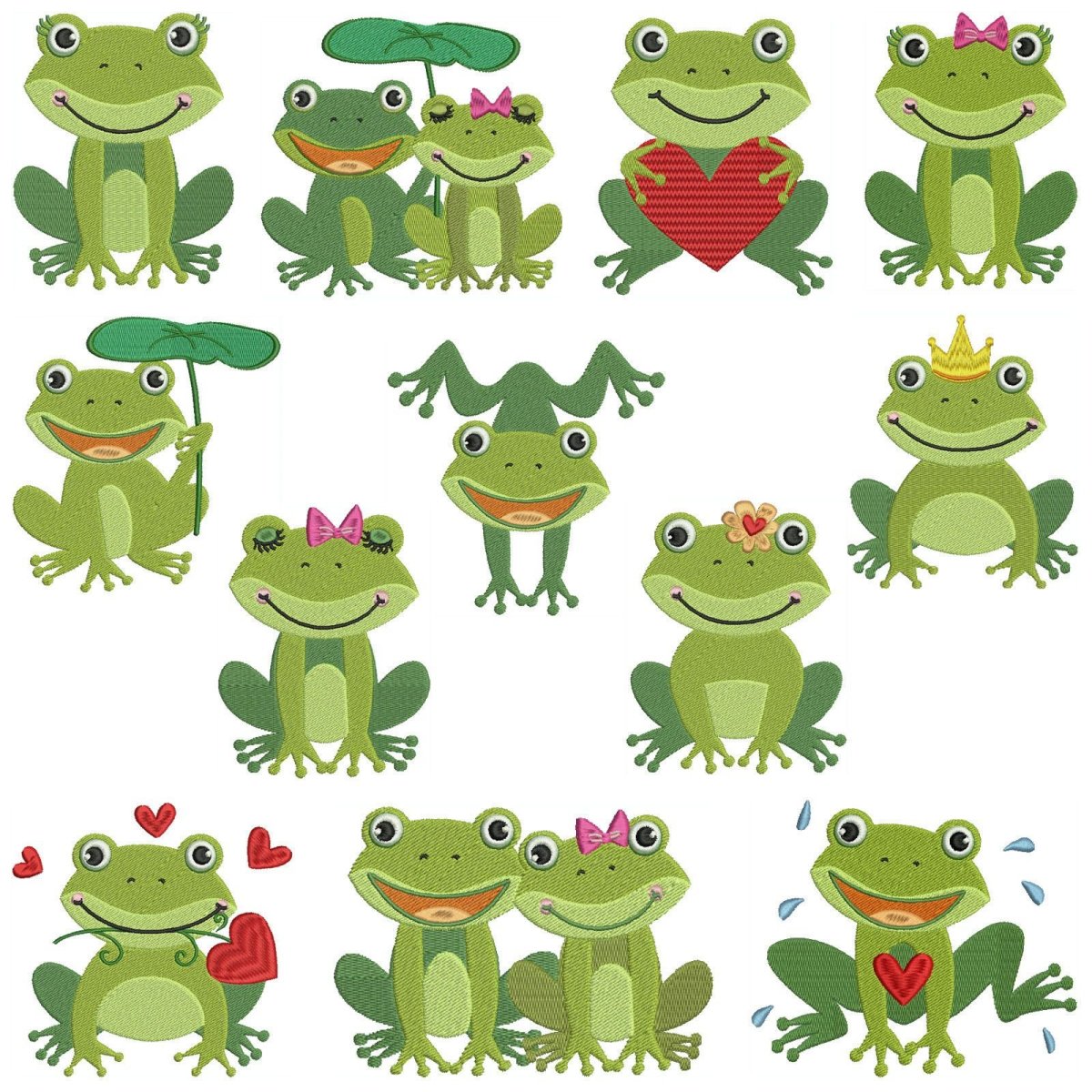 Милые лягушки на белом фоне