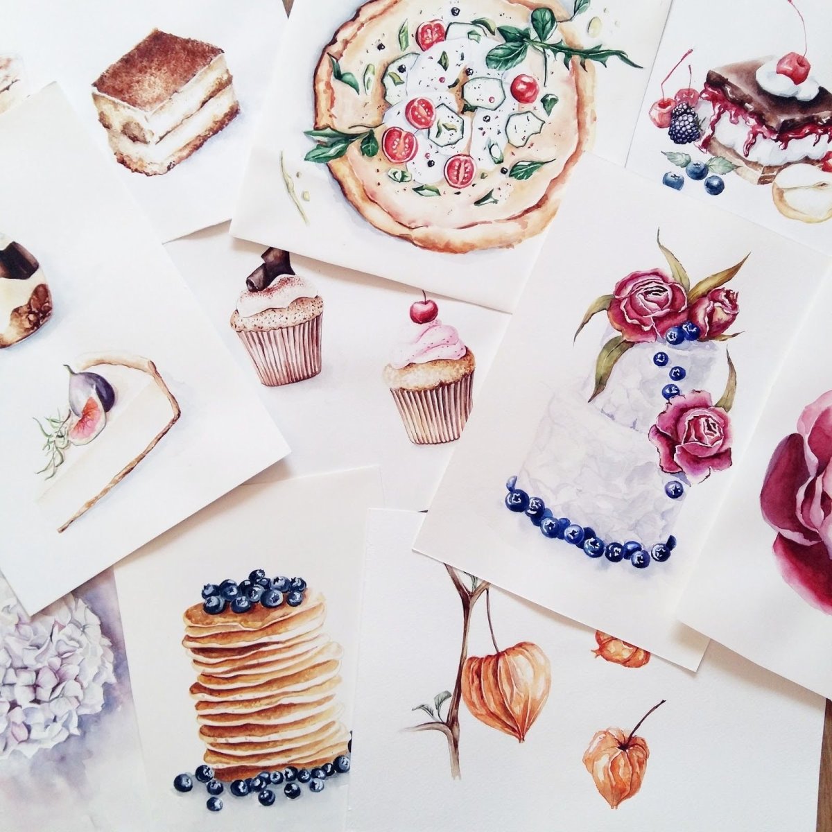 Сладости акварель