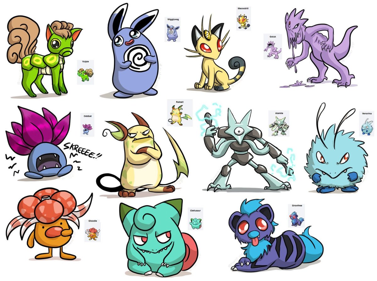 Рисунки для срисовки покемоны с именами
