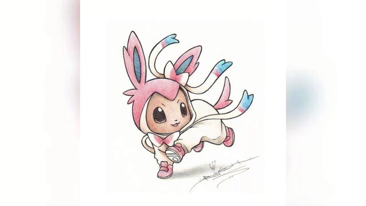 Покемон иви и Пикачу для срисовки