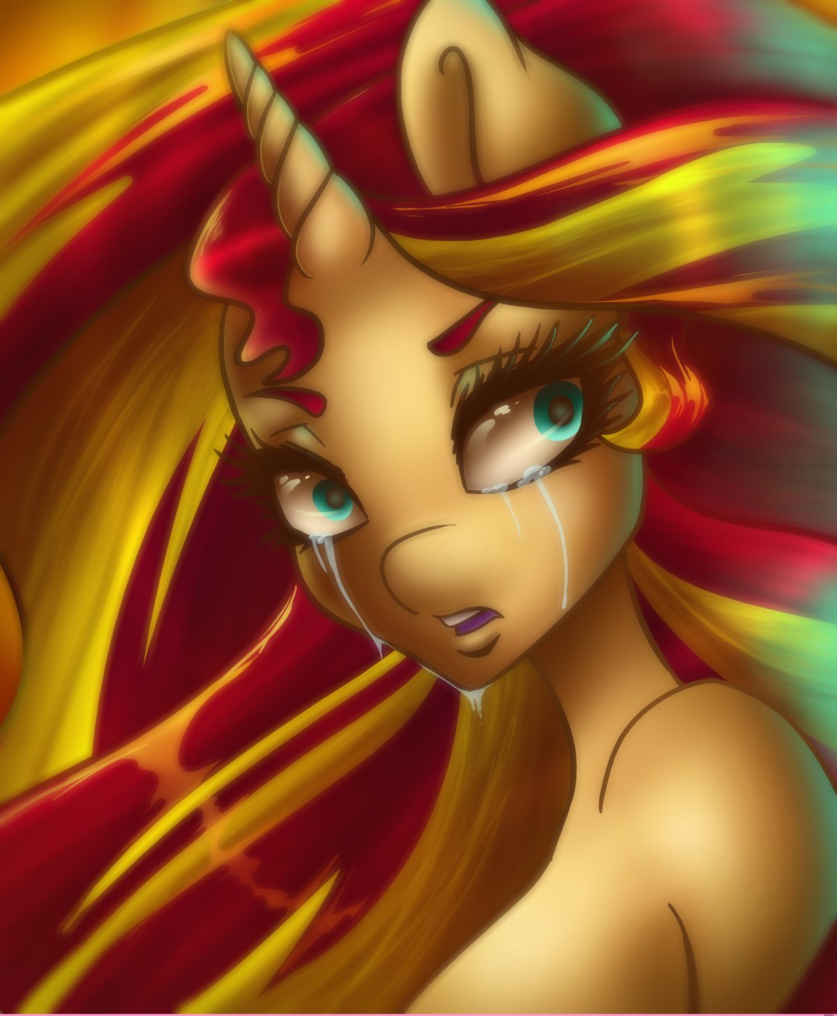 Сансет Шиммер пони плачет