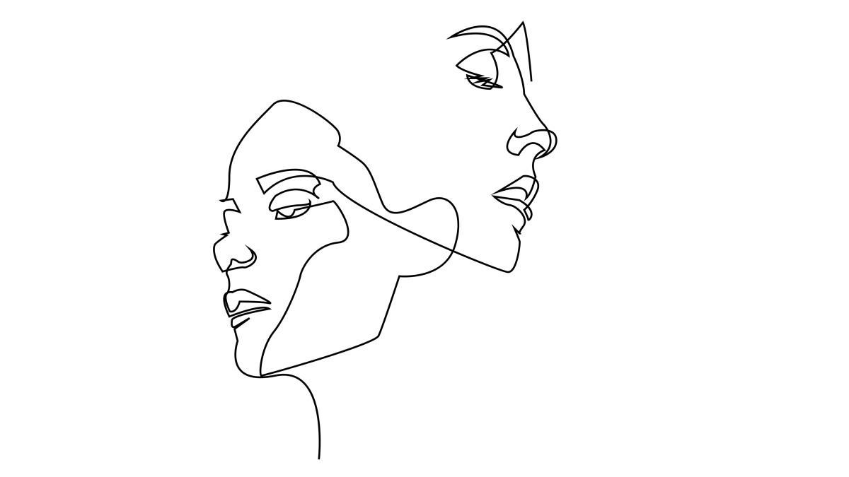 Рисунок лица одной линией