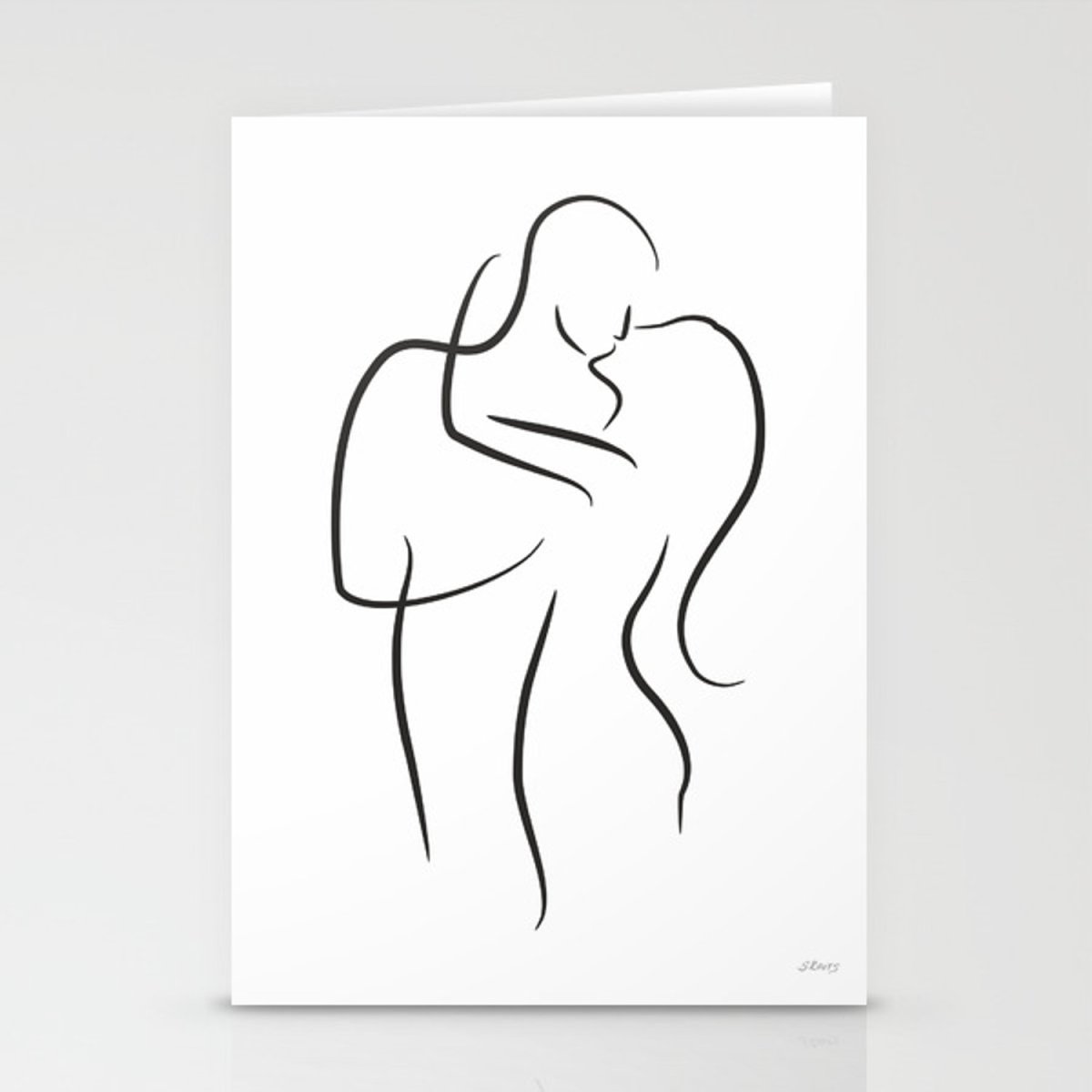 Силуэты влюбленных линии