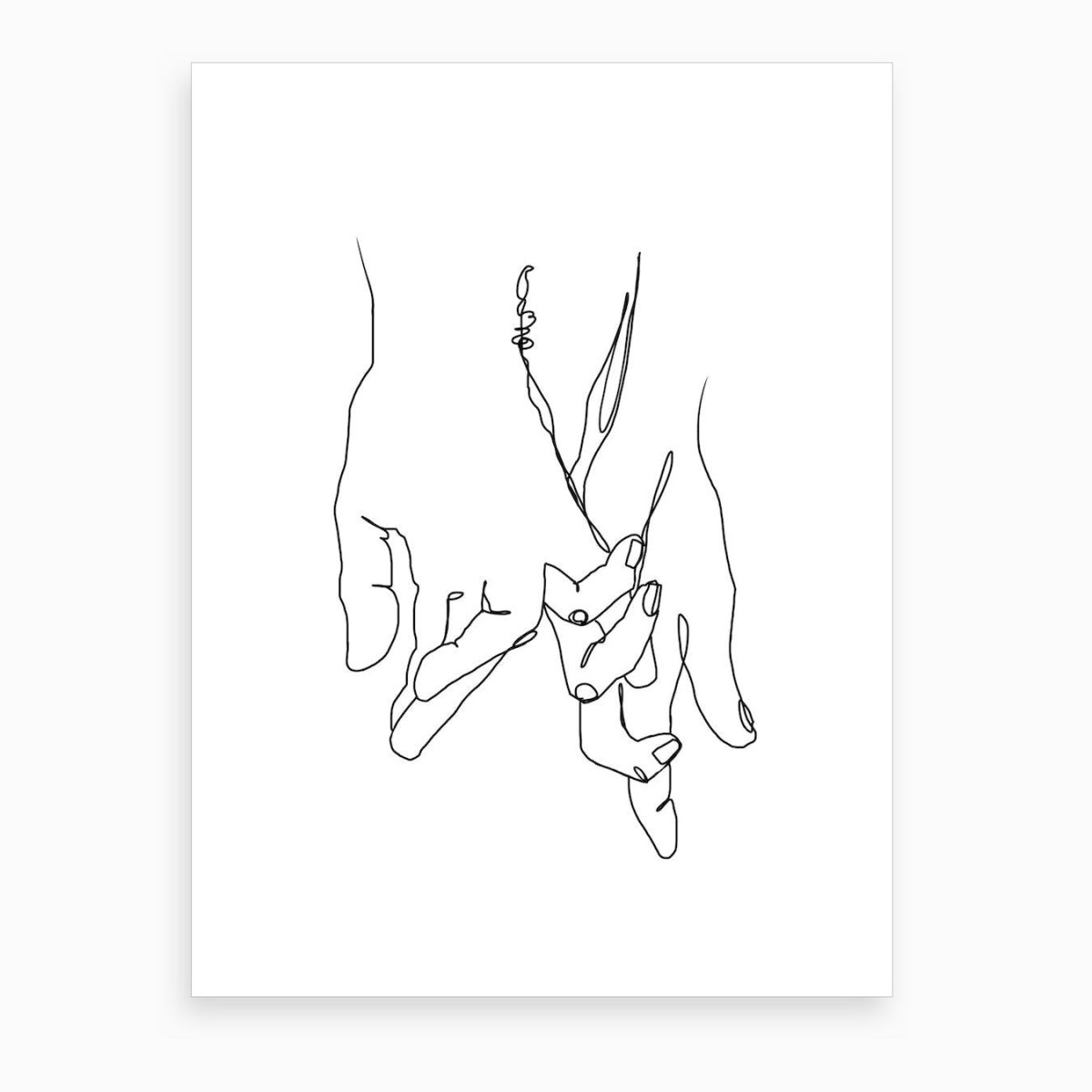 Силуэт руки одной линией