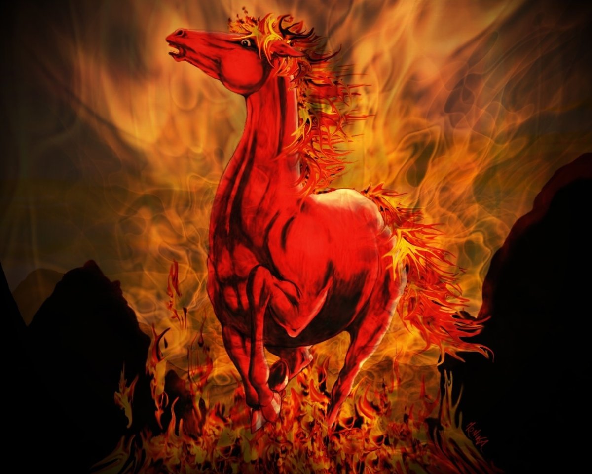 Лошадь голова Огненная