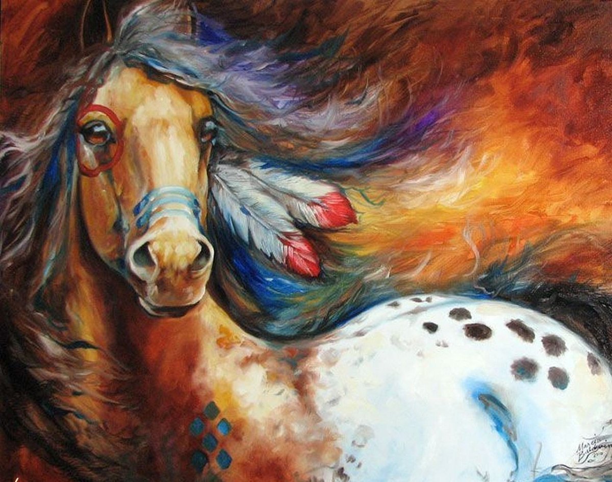 Лошадь с огненной гривой