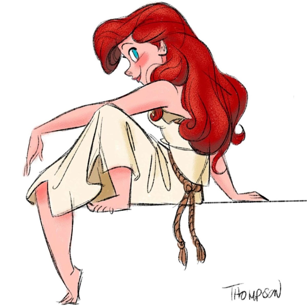 Персонаж Дисней сидит